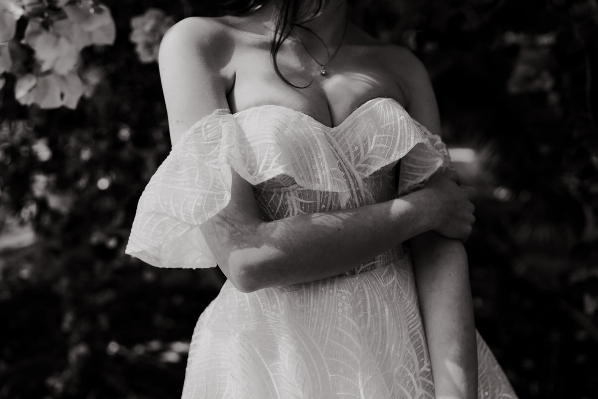Detail of the bride's dress.