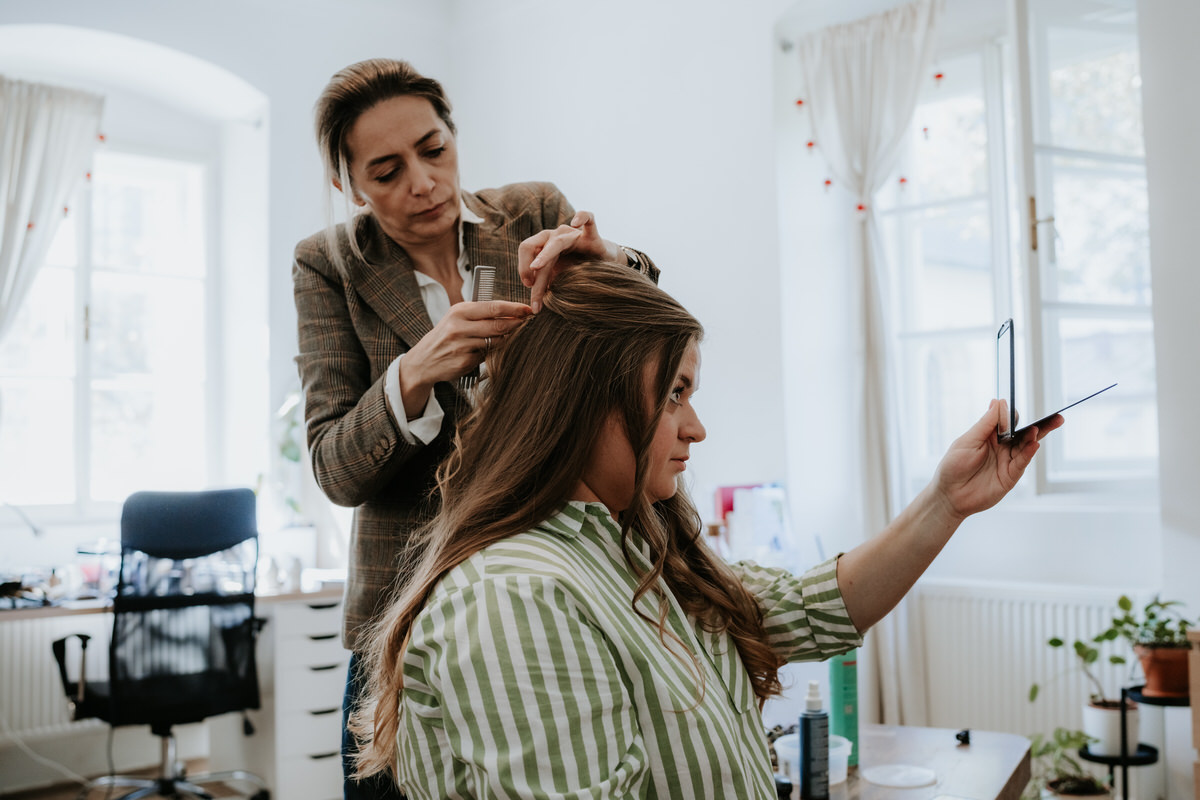 Doubravník - Bride's preparations - final touches.