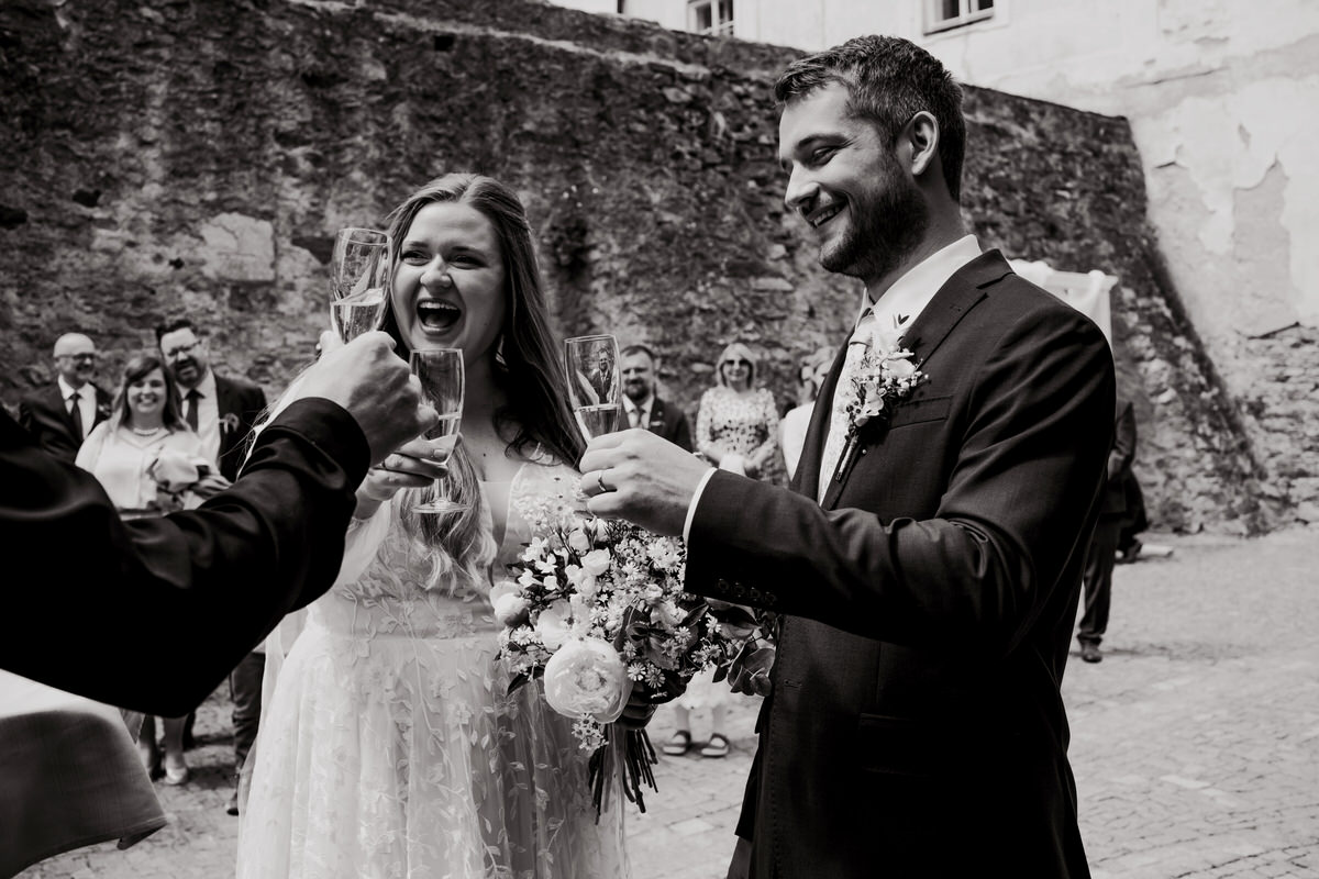 Candid moment of the bride.