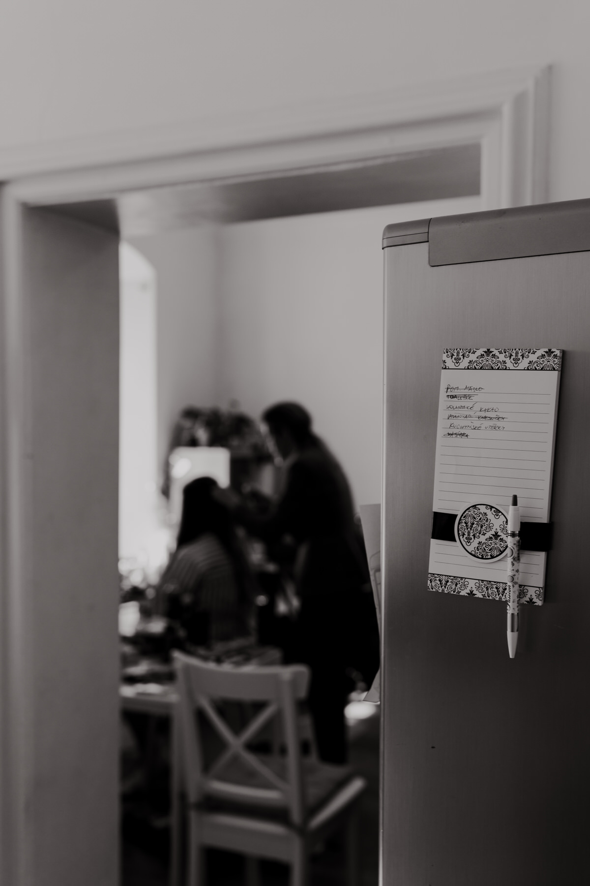 Bride is getting ready.