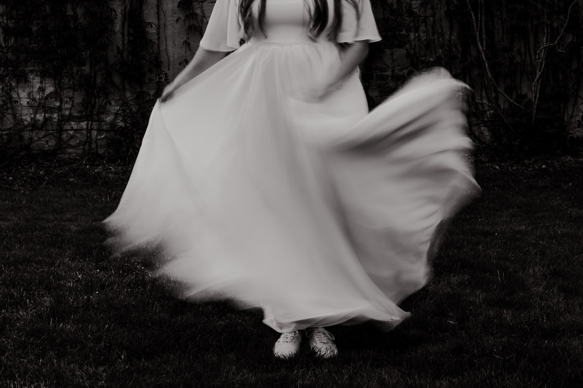 Detail of bridal dress.