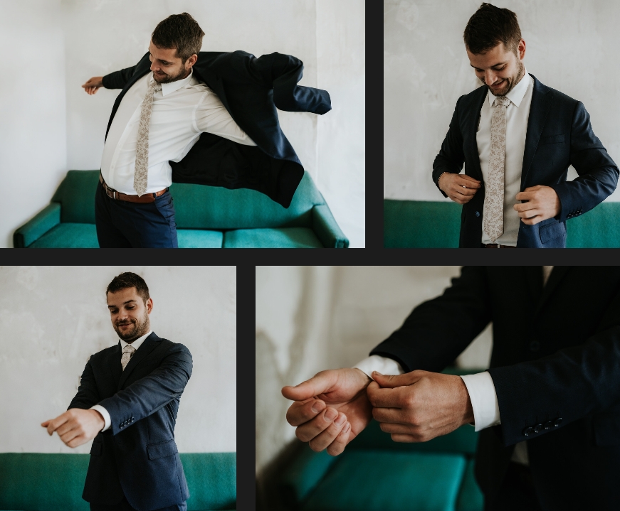 Doubravník, Groom's preparations - putting on a suit.