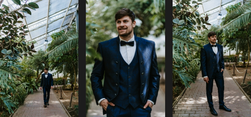 Newlywed photoshoot, groom portraits.