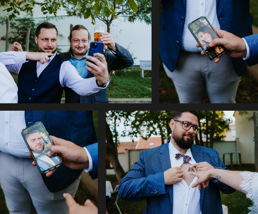 Moments from the wedding party.