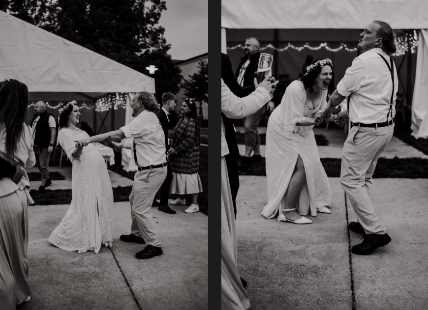 Wedding in Brno, Canda's newlywed moment during their first dance.