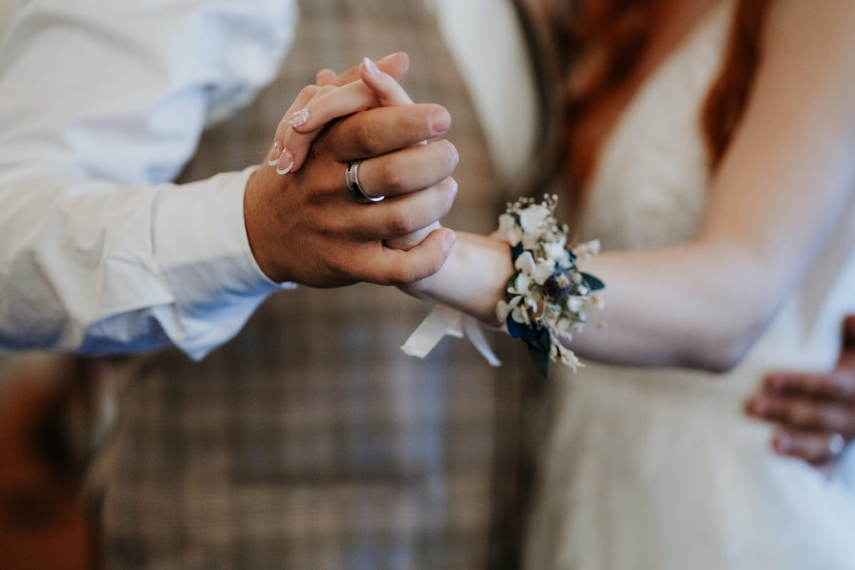 Detail of wedding rings.
