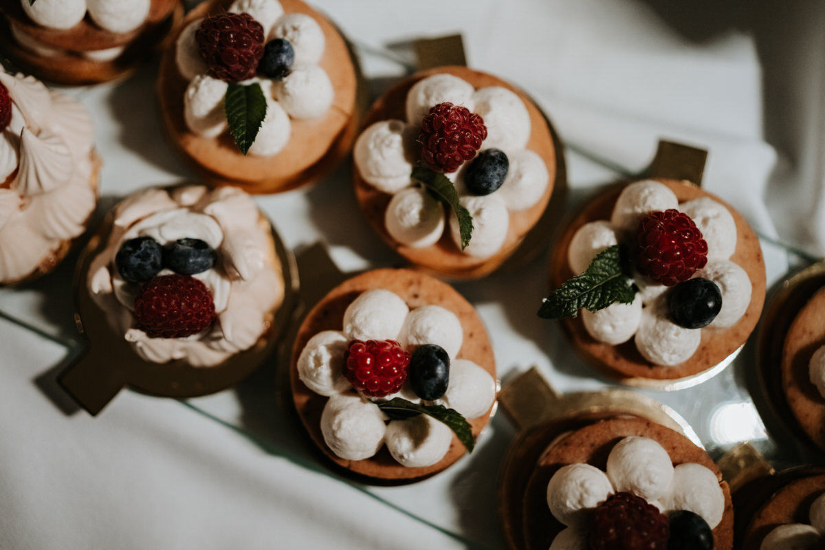 Sweet bar detail of desserts.