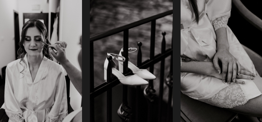 The bride's undressing at Queen Elizabeth's hotel.