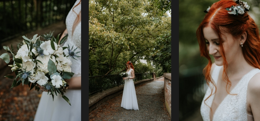 Newlywed photoshoot, bride portraits.