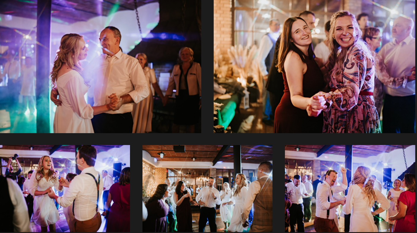 Večerní svatební party v Ranč Milovice.