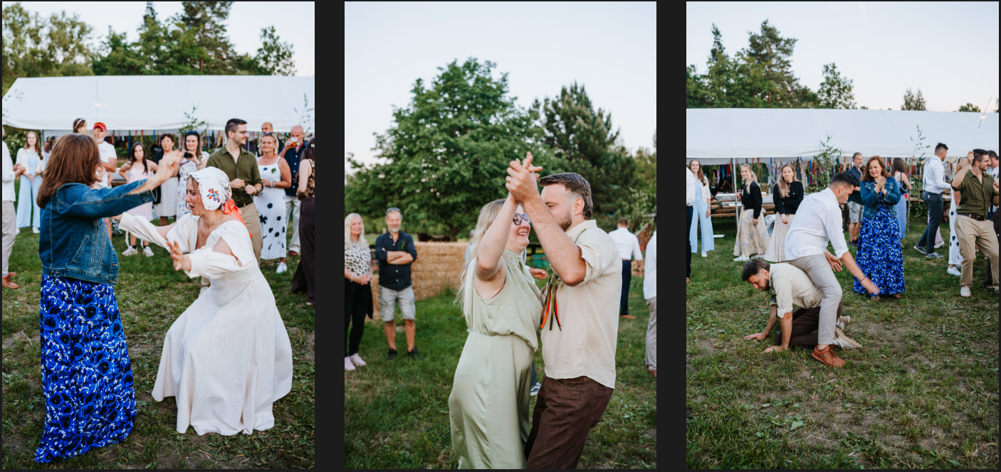 Netradiční svatba, večerní taneční party.